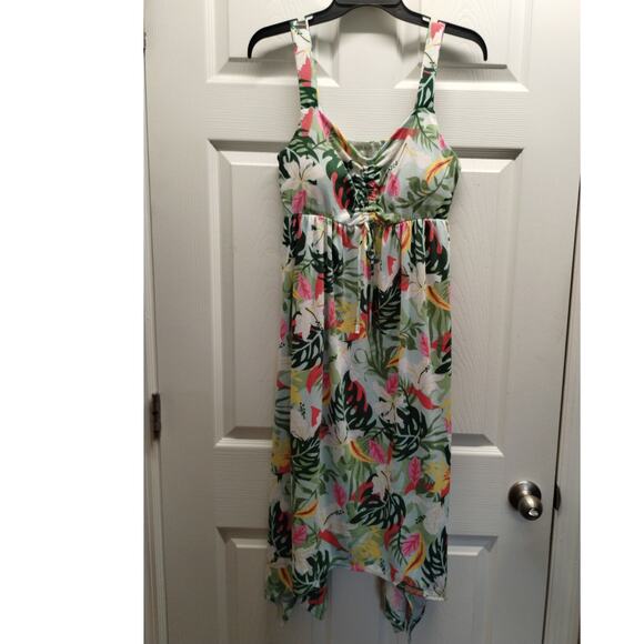 NWT Jamie & Layla Women Size Large Tropical Sleeveless Asymmetric Hem Midi Dress - Picture 1 of 7